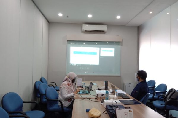 Senin, 22 Februari 2021. Uji Presentasi CRMO B’ 166 PT. Reasuransi Indonesia Utama (Persero) dg Asesor Bapak Budi Setiawan di Ruang Pelikan 4